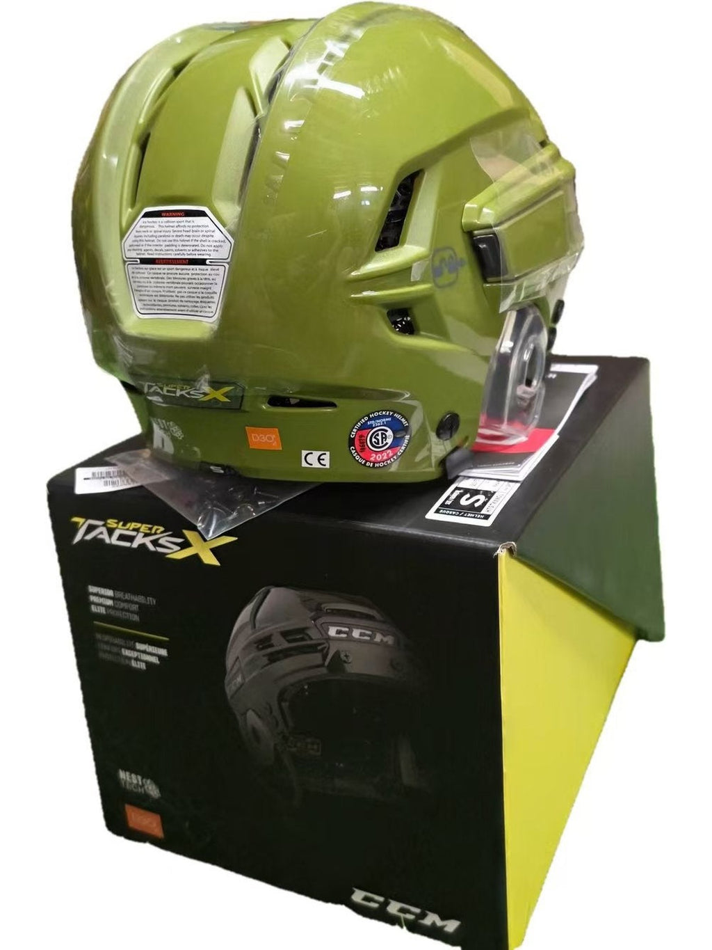 Small CCM Super Tacks X Helmet Pro Stock - Military Green(New) - photo 2