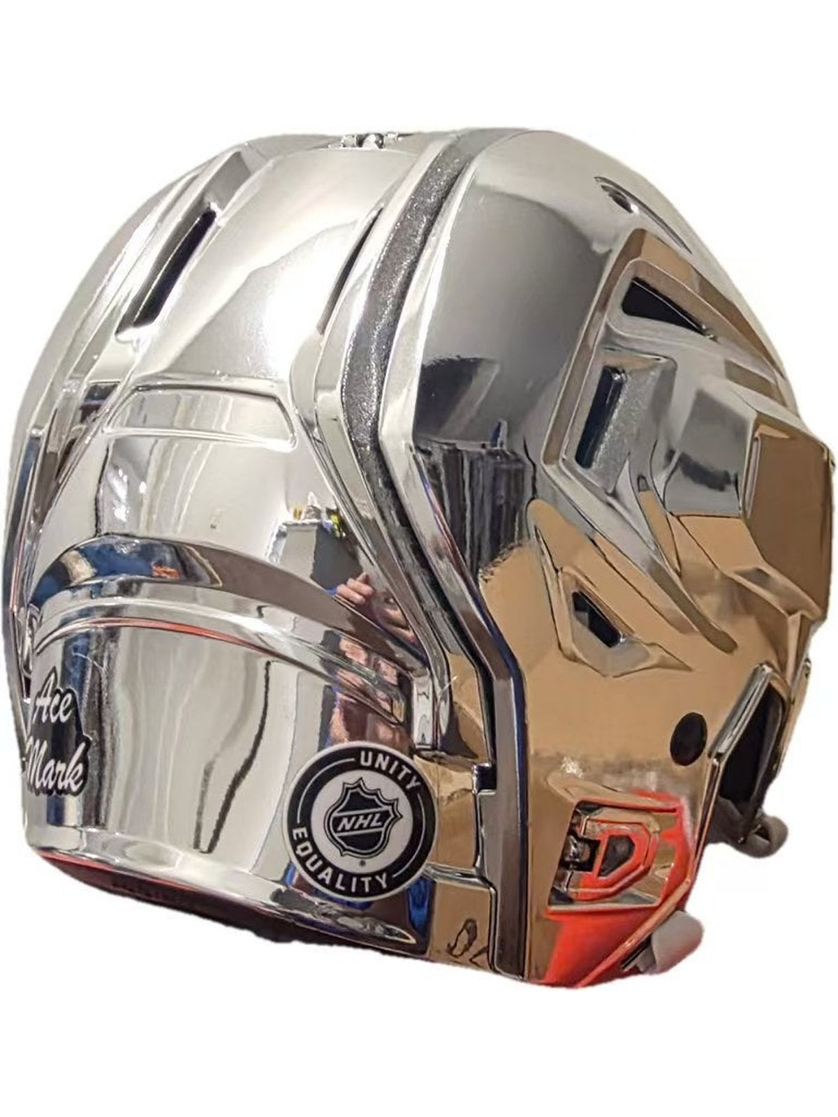 Game-Used LA Kings Medium Bauer Re-Akt 150 Silver Chrome Helmet Pro Stock (Used) - photo 2
