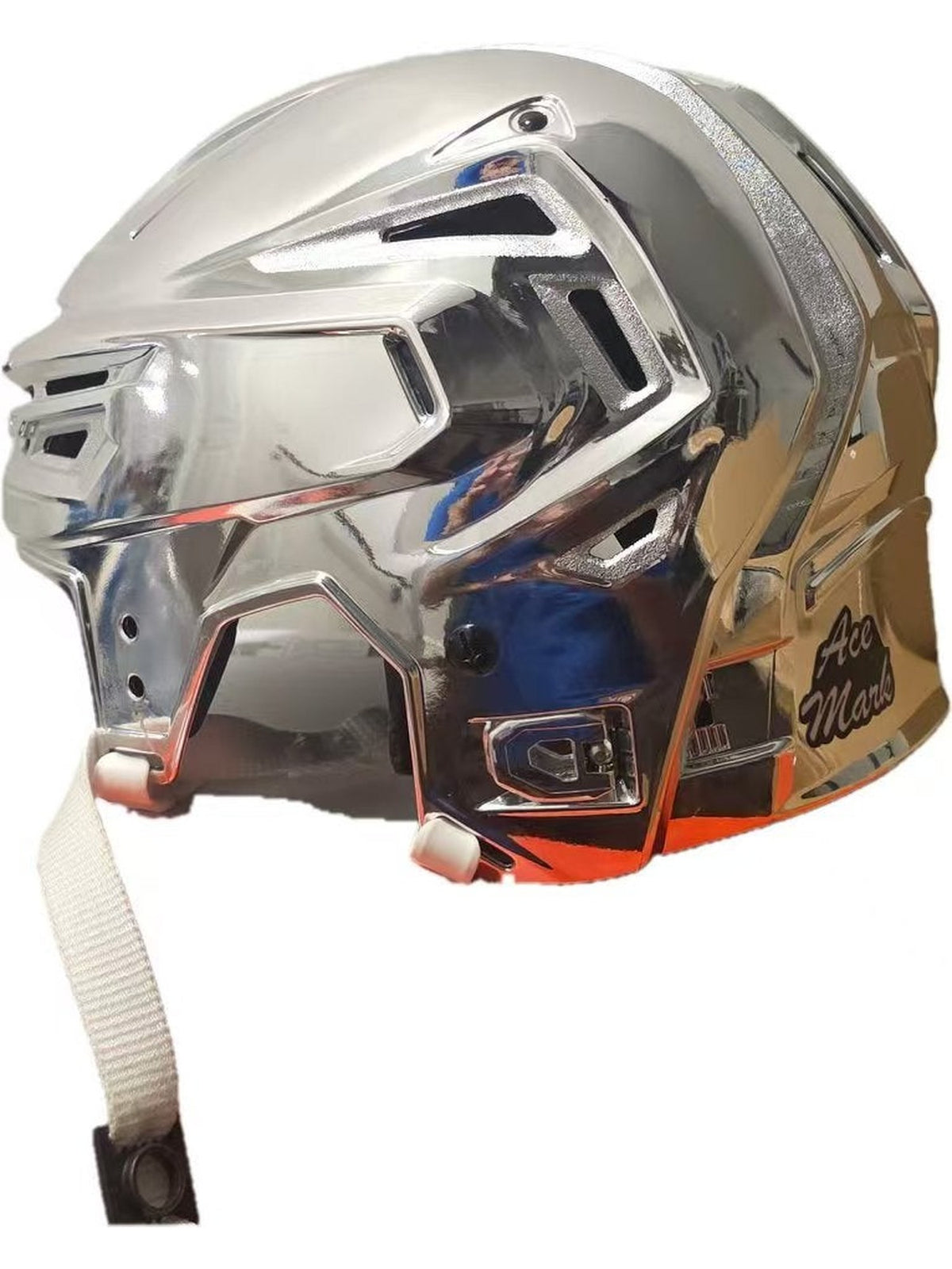 Game-Used LA Kings Medium Bauer Re-Akt 150 Silver Chrome Helmet Pro Stock (Used) - photo 3